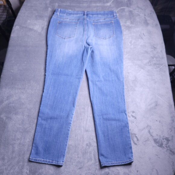 Chicos So Slimming Girlfriend Slim Leg Ankle 14T Jeans Velvet Stripe Stretch - Picture 4 of 8